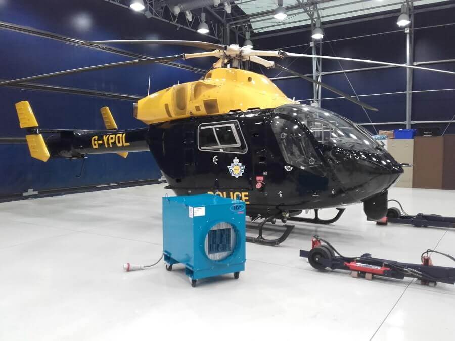 temporary heating for police helicopter overhaul